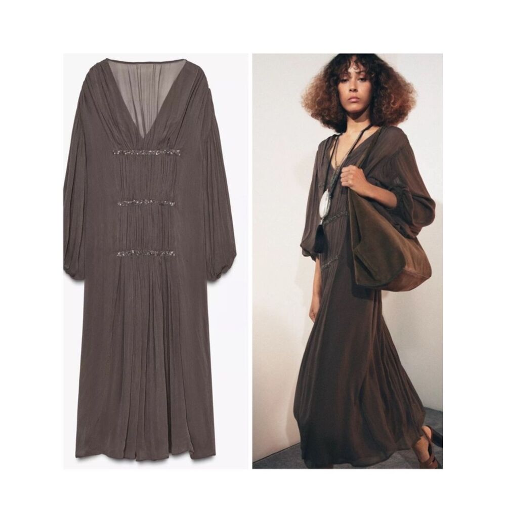 ZARA BEADED EMBROIDERED DRESS ZW COLLECTION